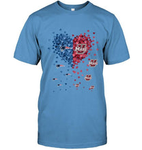 Load image into Gallery viewer, New England Patriots and UMass Minutemens tiny hearts shaped fan shirt