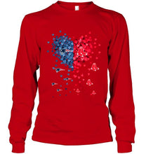 Load image into Gallery viewer, New England Patriots and Boston Red Sox tiny hearts shaped fan shirt