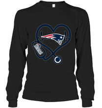 Load image into Gallery viewer, New England Patriots nurse scope love heartbeat shirt
