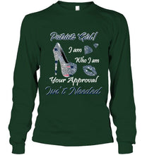 Load image into Gallery viewer, New England Patriots girl i am who i am your approval isn't needed high heel lips diamond glitter pattern t shirt