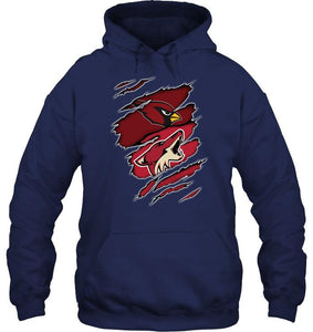 Arizona Cardinals and Arizona Coyotes layer under ripped shirt