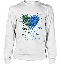 Load image into Gallery viewer, New York Jets and Buffalo Bulls tiny hearts shaped fan shirt