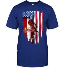Load image into Gallery viewer, St Louis Cardinals flag ripped american flag shirt