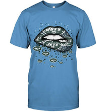 Load image into Gallery viewer, New York Jets heart glitter pattern lips shirt