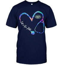 Load image into Gallery viewer, Let's go New York Jets dyed nurse scope love shirt