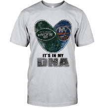 Load image into Gallery viewer, New York Jets and New York Islanders it's my dna love fingerprints shirt