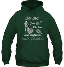 Load image into Gallery viewer, New York Jets girl i am who i am your approval isn't needed high heel lips diamond glitter pattern t shirt