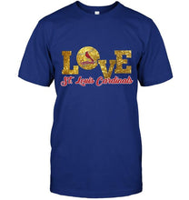 Load image into Gallery viewer, Love St Louis Cardinals glittering T Shirt