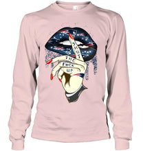 Load image into Gallery viewer, Shut the f ck up sexy New England Patriots glittering lips shirt