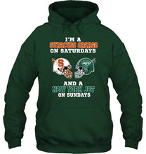 Load image into Gallery viewer, I'm Syracuse Orange on saturdays and New York Jet on sundays shirt