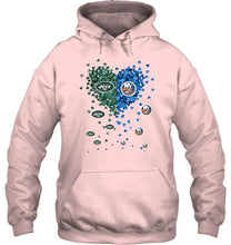 Load image into Gallery viewer, New York Jets and New York Islanders tiny hearts shaped fan shirt