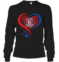 Load image into Gallery viewer, St Louis Cardinals heart glittering shirt