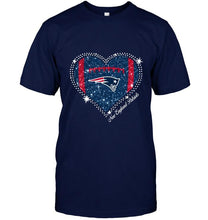 Load image into Gallery viewer, New England Patriots heart glitter pattern fan simpson shirt