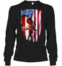 Load image into Gallery viewer, St Louis Cardinals flag ripped american flag shirt