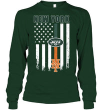 Load image into Gallery viewer, New York New York Jets New York Mets american flag shirt