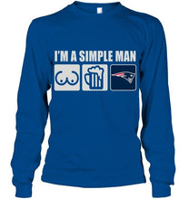 Load image into Gallery viewer, I'm simple man loves bobs beer New England Patriots fan shirt