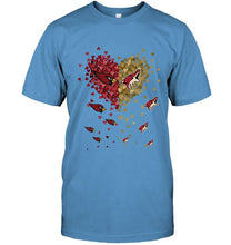 Load image into Gallery viewer, Arizona Cardinals Patriots and Arizona Coyotes tiny hearts shaped fan shirt