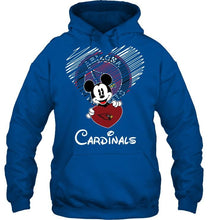 Load image into Gallery viewer, Mickey loves Arizona Cardinals fan hoodie