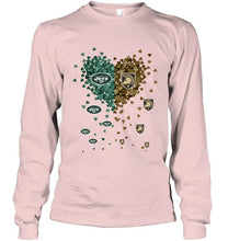Load image into Gallery viewer, New York Jets and Army Black Knights tiny hearts shaped fan shirt