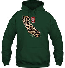 Load image into Gallery viewer, Stanford Cardinal panther pattern state map hoodie