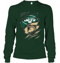 Load image into Gallery viewer, New York Jets and Army Black Knights layer under ripped shirt