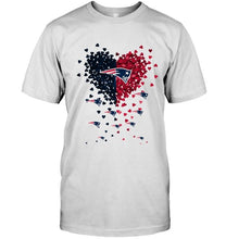 Load image into Gallery viewer, New England Patriots dual colors tiny heart shaped shirt