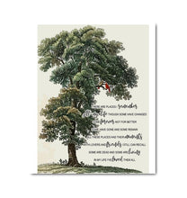 Load image into Gallery viewer, The Beatles In my life lyric tree cardinal bird canvas