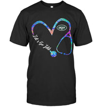 Load image into Gallery viewer, Let's go New York Jets dyed nurse scope love shirt