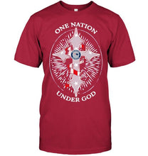 Load image into Gallery viewer, One nation under god New England Patriots jesus cross T Shirt