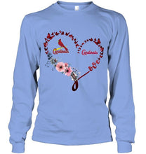 Load image into Gallery viewer, St Louis Cardinals butterfly heart shirt