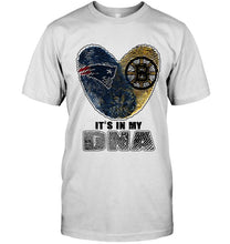 Load image into Gallery viewer, New England Patriots and Boston Bruins it's my dna love fingerprints shirt