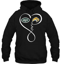 Load image into Gallery viewer, New York Jets Buffalo Sabres love heart shirt