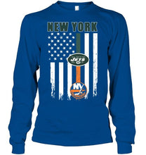 Load image into Gallery viewer, New York New York Jets New york Islanders american flag shirt