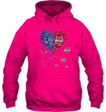 Load image into Gallery viewer, New England Patriots and UMass Minutemens tiny hearts shaped fan shirt