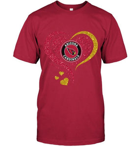 Arizona Cardinals heart glittering shirt