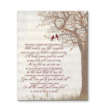 Load image into Gallery viewer, George Strait I cross my heart with lyrics bird tree canvas