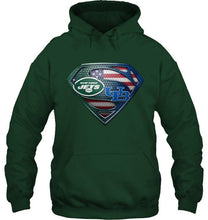 Load image into Gallery viewer, New York Jets and Buffalo Bulls superman american flag layer shirt