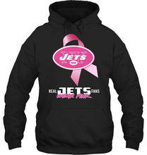 Load image into Gallery viewer, New York Jets real fans wear pink br east cancer support shirt
