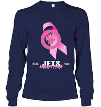 Load image into Gallery viewer, Winnipeg Jets real fans wear pink br east cancer support shirt