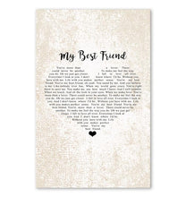 Load image into Gallery viewer, Tim McGraw My best friend lyric heart typography