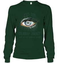 Load image into Gallery viewer, New York Jets girl classy sasy and a bit smart asy glitter pattern eye t shirt
