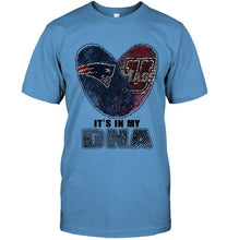 Load image into Gallery viewer, New England Patriots and UMass Minutemens it's my dna love fingerprints shirt