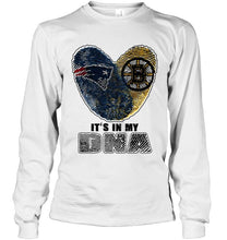 Load image into Gallery viewer, New England Patriots and Boston Bruins it's my dna love fingerprints shirt