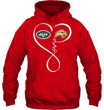 Load image into Gallery viewer, New York Jets Buffalo Sabres love heart shirt