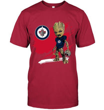 Load image into Gallery viewer, Winnipeg Jets angry baby groot ripped simpson shirt
