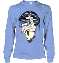 Load image into Gallery viewer, Shut the f ck up sexy New England Patriots glittering lips shirt