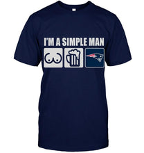 Load image into Gallery viewer, I'm simple man loves bobs beer New England Patriots fan shirt