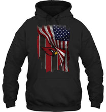 Load image into Gallery viewer, Arizona Cardinals american flag fan hoodie