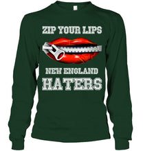 Load image into Gallery viewer, Zip your lips New England haters New England Patriots fan T Shirt