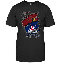 Load image into Gallery viewer, Arizona Cardinals and Arizona Wildcats layer under ripped shirt